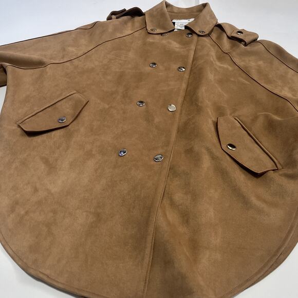 Sz XS JOSEPH RIBKOFF CAMEL FAUX SUEDE JACKET - Picture 6 of 10